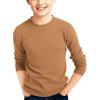 Haloumoning Boys Sweater Kids Fashion Long Sleeve Crewneck Knit Pullover Fall Winter Clothes 5-14 Years(Brown)