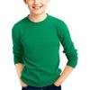Haloumoning Boys Sweater Kids Fashion Long Sleeve Crewneck Knit Pullover Fall Winter Clothes 5-14 Years(Green)