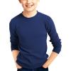 Haloumoning Boys Sweater Kids Fashion Long Sleeve Crewneck Knit Pullover Fall Winter Clothes 5-14 Years(Navy Blue)