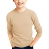 Haloumoning Boys Sweater Kids Fashion Long Sleeve Crewneck Knit Pullover Fall Winter Clothes 5-14 Years(Off-white)