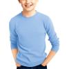 Haloumoning Boys Sweater Kids Fashion Long Sleeve Crewneck Knit Pullover Fall Winter Clothes 5-14 Years(Sky Blue)