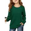 Haloumoning Girls Sweatshirts Kids Casual Cable Knit Long Sleeve Shirts Tunic Tops 4-14 Years(Green)