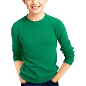 Haloumoning Boys Sweater Kids Fashion Long Sleeve Crewneck Knit Pullover Fall Winter Clothes 5-14 Years(Green)