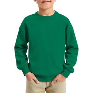 Haloumoning Boys Sweatshirts Kids Fashion Long Sleeve Crewneck Pullover 5-14 Years(Green)