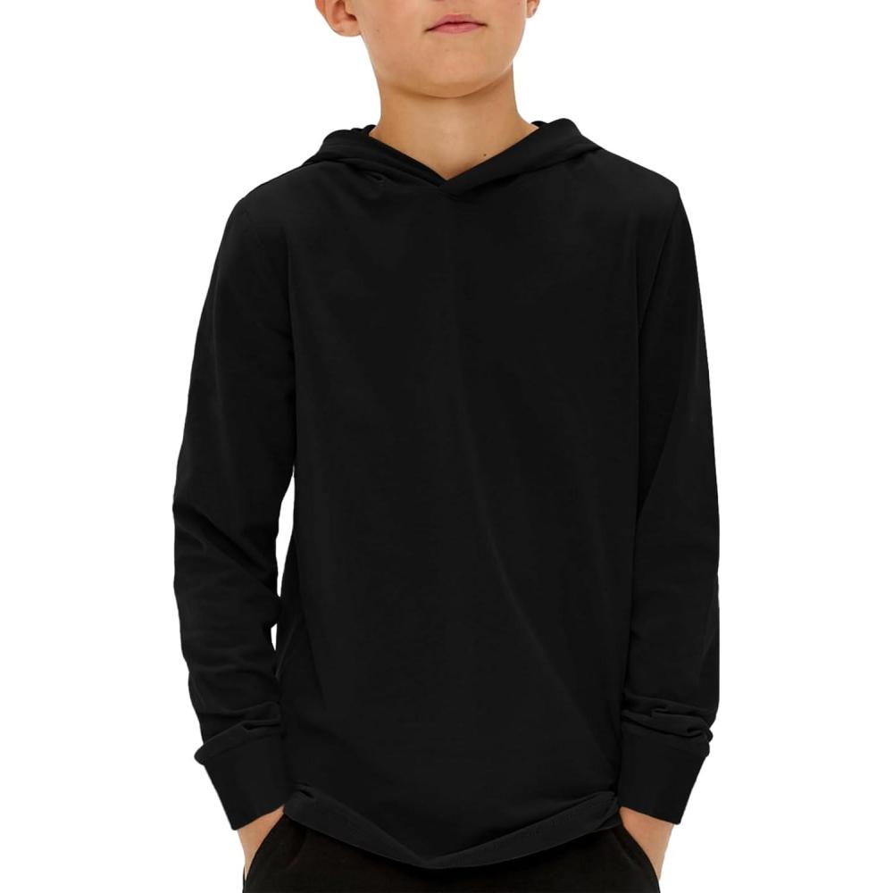 image:imageHaloumoning Boys Fashion Hoodies Kids Long Sleeve Hooded Sweatshirts 514 YearsBlack