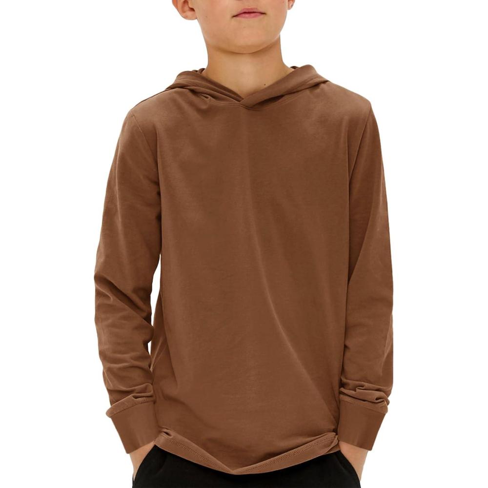 image:imageHaloumoning Boys Fashion Hoodies Kids Long Sleeve Hooded Sweatshirts 514 YearsBrown