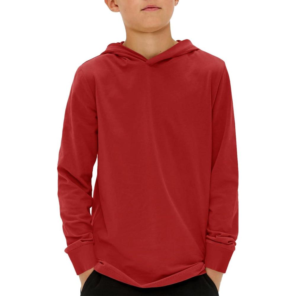 image:imageHaloumoning Boys Fashion Hoodies Kids Long Sleeve Hooded Sweatshirts 514 YearsRed
