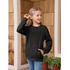 Haloumoning Girls Long Sleeve Sweatshirts Kids Casual Crewneck Loose Fit Pullover with Pockets 5-14 Years(Black)