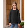 Haloumoning Girls Long Sleeve Sweatshirts Kids Casual Crewneck Loose Fit Pullover with Pockets 5-14 Years(Black)