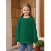 Haloumoning Girls Long Sleeve Sweatshirts Kids Casual Crewneck Loose Fit Pullover with Pockets 5-14 Years(Dark Green)