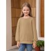 Haloumoning Girls Long Sleeve Sweatshirts Kids Casual Crewneck Loose Fit Pullover with Pockets 5-14 Years(Khaki)