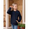 Haloumoning Girls Long Sleeve Sweatshirts Kids Casual Crewneck Loose Fit Pullover with Pockets 5-14 Years(Navy Blue)