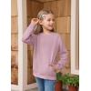 Haloumoning Girls Long Sleeve Sweatshirts Kids Casual Crewneck Loose Fit Pullover with Pockets 5-14 Years(Pinkish Purple)