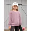Haloumoning Girls Long Sleeve Sweatshirts Kids Casual Crewneck Loose Fit Pullover with Pockets 5-14 Years(Pinkish Purple)