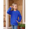 Haloumoning Girls Long Sleeve Sweatshirts Kids Casual Crewneck Loose Fit Pullover with Pockets 5-14 Years(Royal Blue)