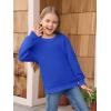 Haloumoning Girls Long Sleeve Sweatshirts Kids Casual Crewneck Loose Fit Pullover with Pockets 5-14 Years(Royal Blue)
