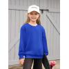 Haloumoning Girls Long Sleeve Sweatshirts Kids Casual Crewneck Loose Fit Pullover with Pockets 5-14 Years(Royal Blue)