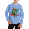 Haloumoning Boys Christmas Long Sleeve T Shirts Kids Ugly Xmas Tree Print Crewneck Tops Tees 5-14Y(Blue)