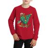 Haloumoning Boys Christmas Long Sleeve T Shirts Kids Ugly Xmas Tree Print Crewneck Tops Tees 5-14Y(Red)