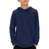 Haloumoning Boys Fashion Hoodies Kids Long Sleeve Hooded Sweatshirts 5-14 Years(Navy Blue)