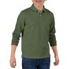 Haloumoning Boys Long Sleeve Pique Polo Shirts Kids School Uniform Shirt 5-14 Years(Army Green)