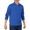 Haloumoning Boys Long Sleeve Pique Polo Shirts Kids School Uniform Shirt 5-14 Years(Blue)