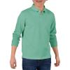 Haloumoning Boys Long Sleeve Pique Polo Shirts Kids School Uniform Shirt 5-14 Years(Blue-green)