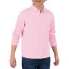 Haloumoning Boys Long Sleeve Pique Polo Shirts Kids School Uniform Shirt 5-14 Years(Pink)