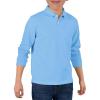 Haloumoning Boys Long Sleeve Pique Polo Shirts Kids School Uniform Shirt 5-14 Years(Sky Blue)