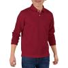 Haloumoning Boys Long Sleeve Pique Polo Shirts Kids School Uniform Shirt 5-14 Years(Wine Red)
