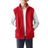 Haloumoning Boys Polar Fleece Vest Kids Full-Zip Lightweight Sleeveless Jacket Fall Winter Warm Outwear 5-14 Years(Red)