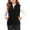 Haloumoning Girls Polar Fleece Zipper Vest Kids Sleeveless Stand Collar Jacket with Pockets 5-14 Years(Black)