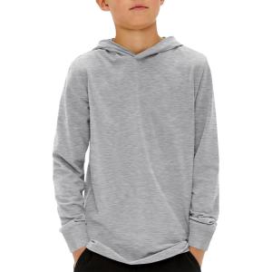 Haloumoning Boys Fashion Hoodies Kids Long Sleeve Hooded Sweatshirts 5-14 Years(Grey)