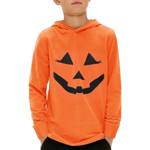 Haloumoning Boys Fashion Hoodies Kids Long Sleeve Hooded Sweatshirts 5-14 Years(Halloween-orange)