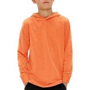 Haloumoning Boys Fashion Hoodies Kids Long Sleeve Hooded Sweatshirts 5-14 Years(Orange)