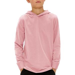 Haloumoning Boys Fashion Hoodies Kids Long Sleeve Hooded Sweatshirts 5-14 Years(Pink)