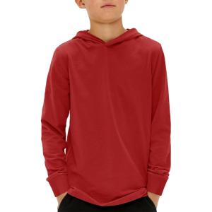 Haloumoning Boys Fashion Hoodies Kids Long Sleeve Hooded Sweatshirts 5-14 Years(Red)