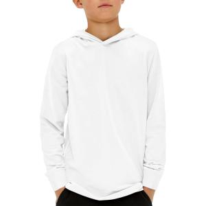 Haloumoning Boys Fashion Hoodies Kids Long Sleeve Hooded Sweatshirts 5-14 Years(White)