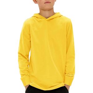 Haloumoning Boys Fashion Hoodies Kids Long Sleeve Hooded Sweatshirts 5-14 Years(Yellow)
