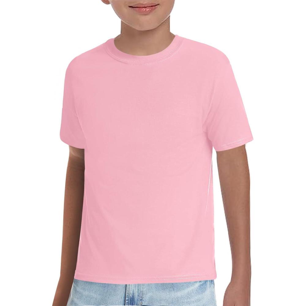 image:imageHaloumoning Boys TShirts Kids Short Sleeve Crewneck Solid Basic Tees Casual Tops 514 YearsPink