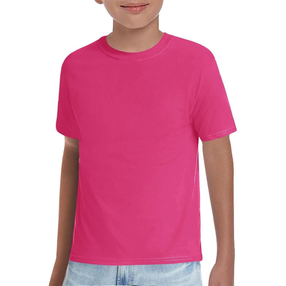 image:imageHaloumoning Boys TShirts Kids Short Sleeve Crewneck Solid Basic Tees Casual Tops 514 YearsRose Red