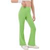Haloumoning Girls Crossover High Waisted Flare Pants Kids Bootcut Leggings Full Length Bell Bottoms 5-14 Years(Grass Green)