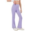 Haloumoning Girls Crossover High Waisted Flare Pants Kids Bootcut Leggings Full Length Bell Bottoms 5-14 Years(Purple)