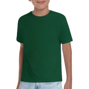 Haloumoning Boys T-Shirts Kids Short Sleeve Crewneck Solid Basic Tees Casual Tops 5-14 Years(Dark Green)