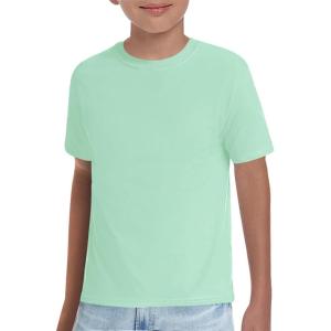 Haloumoning Boys T-Shirts Kids Short Sleeve Crewneck Solid Basic Tees Casual Tops 5-14 Years(Green)