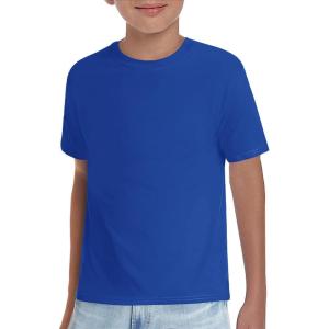Haloumoning Boys T-Shirts Kids Short Sleeve Crewneck Solid Basic Tees Casual Tops 5-14 Years(Royal Blue)