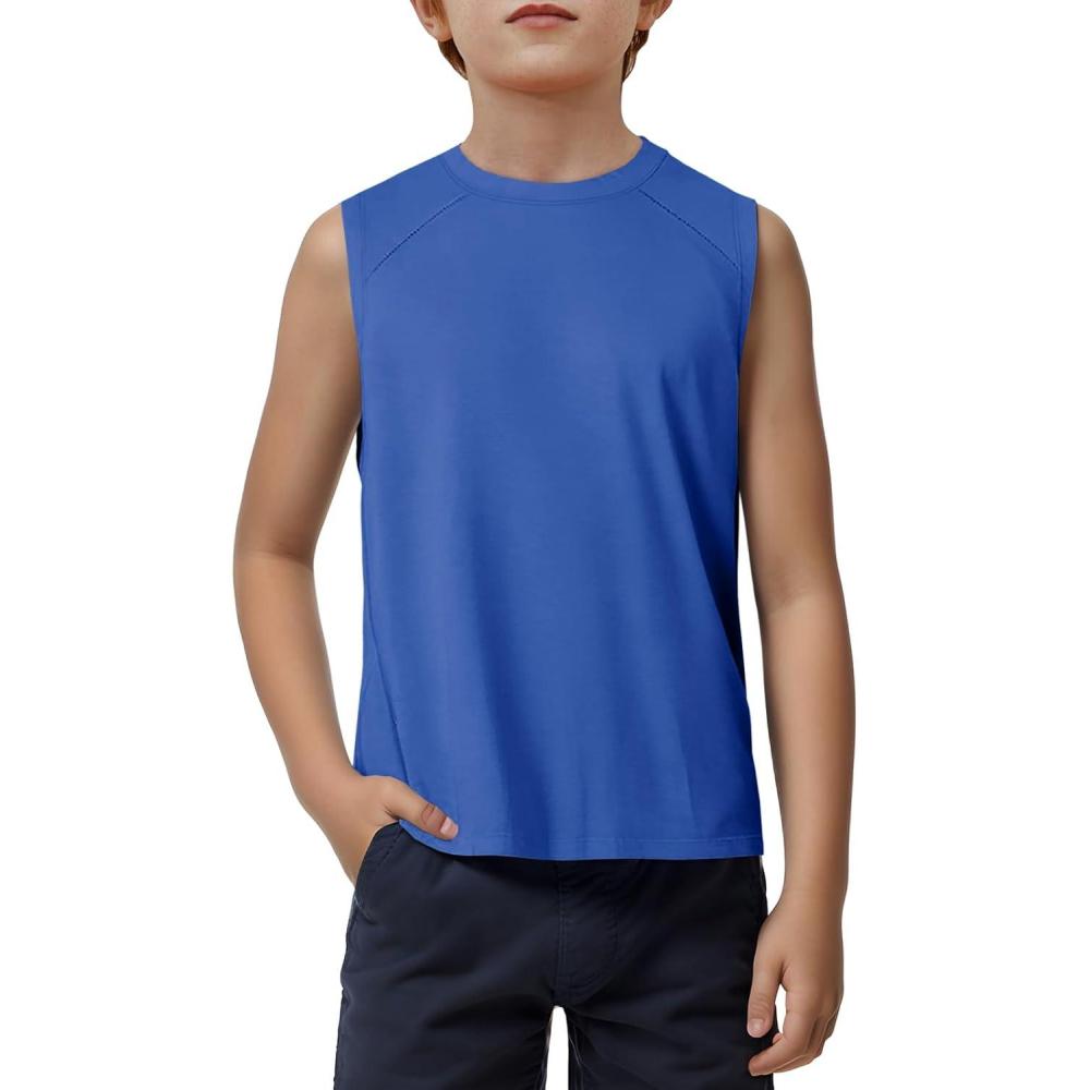 image:imageHaloumoning Boys Tank Tops Athletic Sleeveless Crewneck TShirts Kids Undershirts 514 YearsRoyal Blue