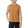 Haloumoning Boys Tank Tops Athletic Sleeveless Crewneck T-Shirts Kids Undershirts 5-14 Years(Brown)