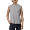 Haloumoning Boys Tank Tops Athletic Sleeveless Crewneck T-Shirts Kids Undershirts 5-14 Years(Grey)