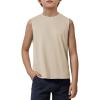 Haloumoning Boys Tank Tops Athletic Sleeveless Crewneck T-Shirts Kids Undershirts 5-14 Years(Khaki)